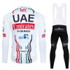Set Fietsshirt Lange Mouw + Lange Koersbroek 2024 UAE TEAM EMIRATES Wit